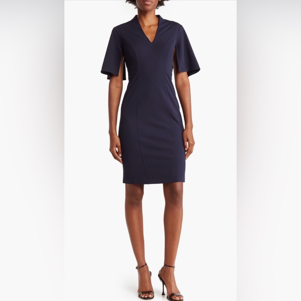 Vince Camuto Navy Scuba Crepe Bodycon Dress | Size 8